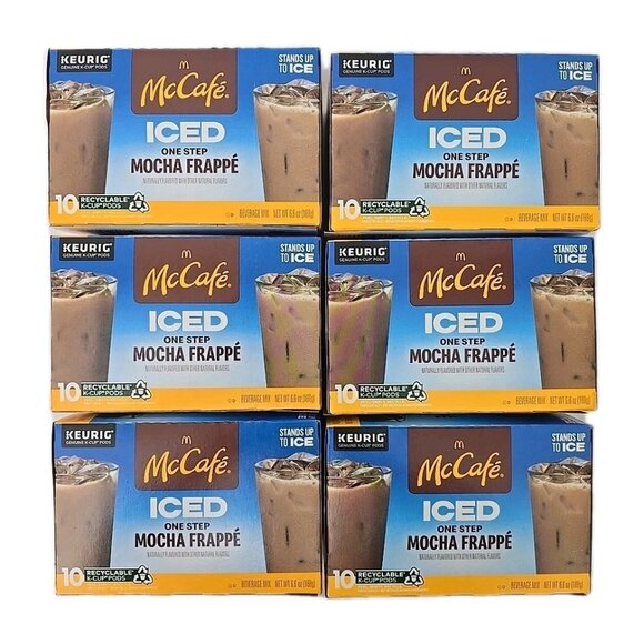 6-PACK McCafe Iced Coffee One Step Mocha Frappe 60 Count K-Cups Pods - Picture 1 of 9